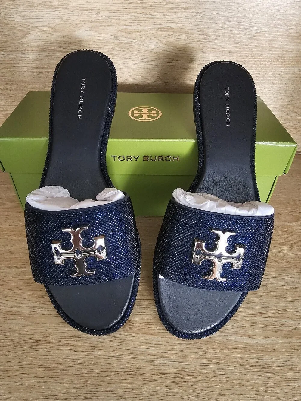 Tory Burch Everly Slide Royal Sued .